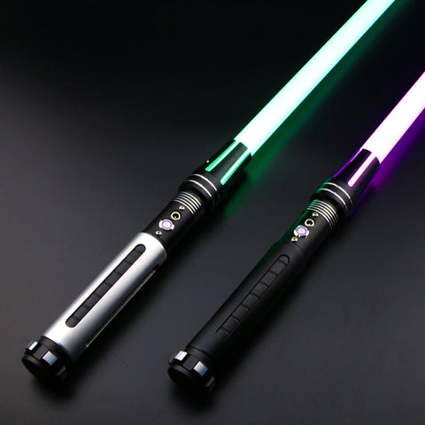 TXQSABER TS019 Baselit Smooth Swing Lighsaber Fighting Saber with 1 Inch Heavy Blade, Blaster Lock up Waving Sound Color Change