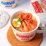 ins style creative instant noodle ceramic Cup bowl with cover bento box Student lunch box instant noodle Bowl soup Bowl set